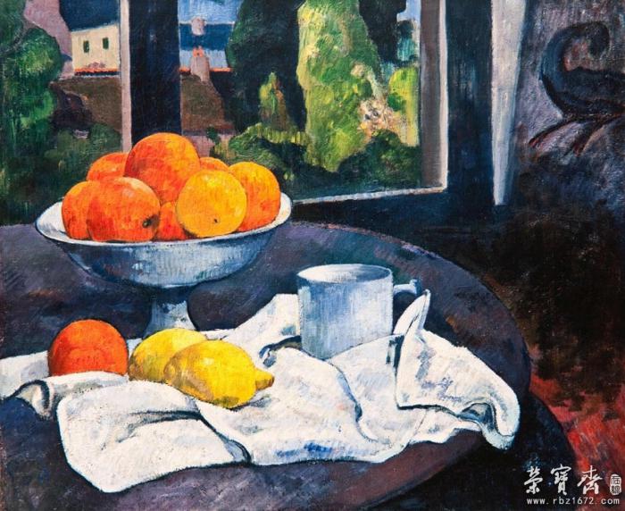 高更 有水果的静物 50cm x 61cm 布面油画 1890年 瑞士朗玛特博物馆藏