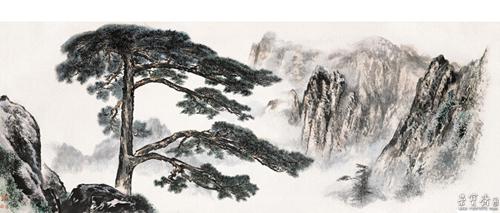 首页 这些年钓鱼台国宾馆珍藏的十幅国画       1,迎客松 1350×3525