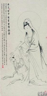 南无送子观音菩萨宝像(国画) 141×69.5厘米 2015年 陈湘波.jpg