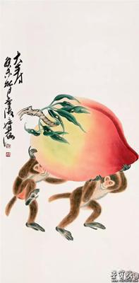 刘奎龄 猴     随后,猴画越来越精彩,猴子们在画里也是容颜尽开,快乐