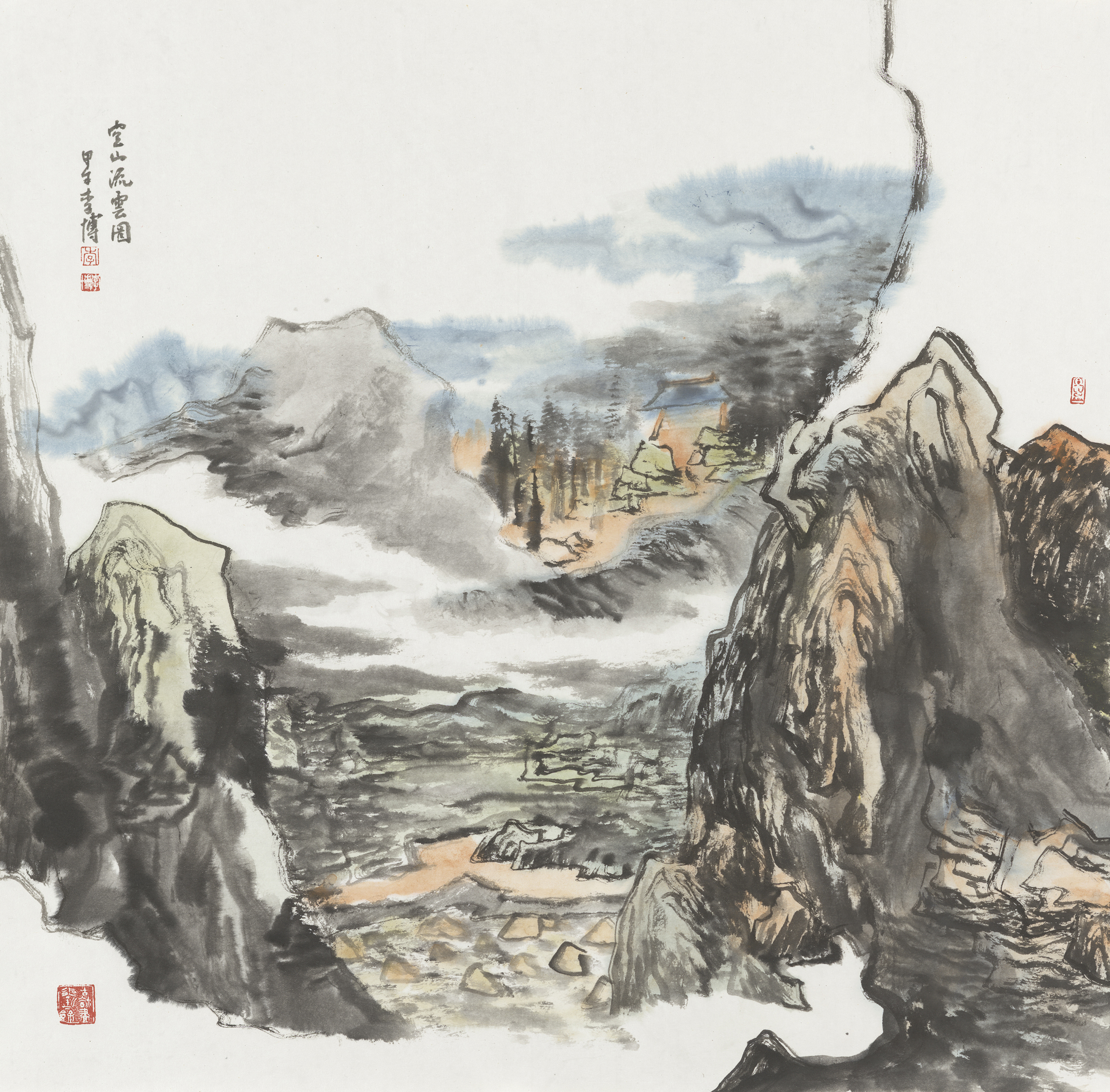 《空山流云图》70.3x69.2cm 2014年