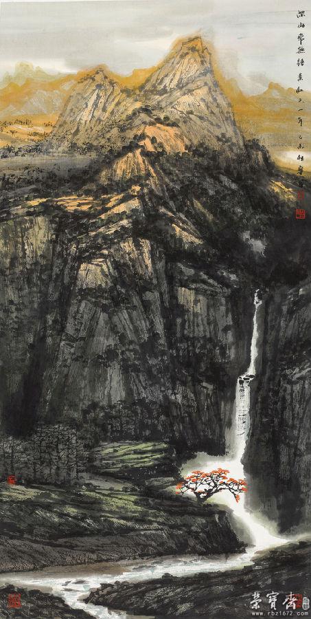 董继宁 《深山常无雨,叶红又一年》 138×69cm 2015年