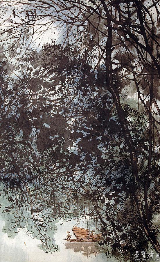 《月落乌啼霜满天》1983年作 纳编人民美术出版社《中国当代名家画集·吴传麟》
